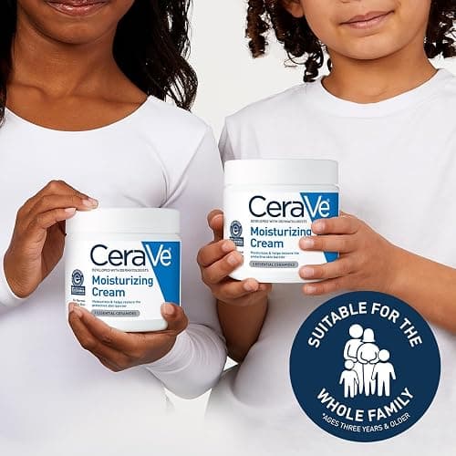 CeraVe Moisturizing Cream, Body and Face Moisturizer for Dry Skin, Body Cream with Hyaluronic Acid and Ceramides, Daily Moisturizer, Oil-Free, Fragrance Free, Non-Comedogenic, 19 Ounce thumbnail 3