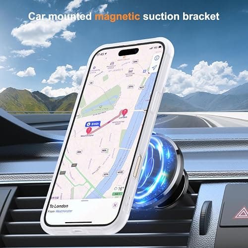 SKYLMW Compatible with iPhone 16 Plus Case with Stand,Translucent | iPhone 16 Plus Phone Case 6.7",Magnetic Ring Stand,Compatible with MagSafe,Military-Grade Protection,Great Grip Feeling thumbnail 4
