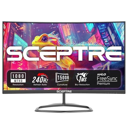 Sceptre New Curved 24.5-inch Gaming Monitor up to 240Hz 1080p R1500 1ms DisplayPort x2 HDMI x2 Blue Light Shift Build-in Speakers, Machine Black 2025 (C255B-FWT240 Series) thumbnail 2