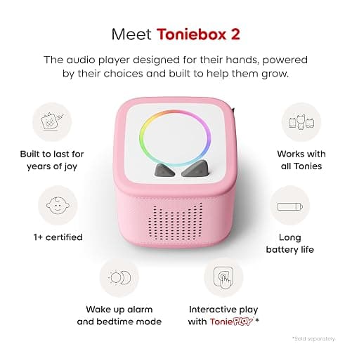 Toniebox 2 Audio Player Starter Set for Kids 1+ with Playtime Puppy - Listen play and grow - Cloud Pink thumbnail 4