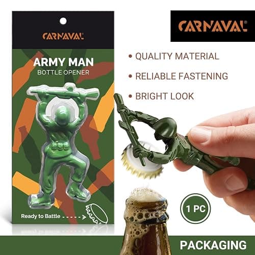 Green Army Man Bottle Opener - Unique Funny Bottle Opener Bartender Compatible As Coke Bottle Opener - Metal Bottle Opener Man - Mini Soldier Bottle Opener - Creative Cool Bottle Opener thumbnail 4