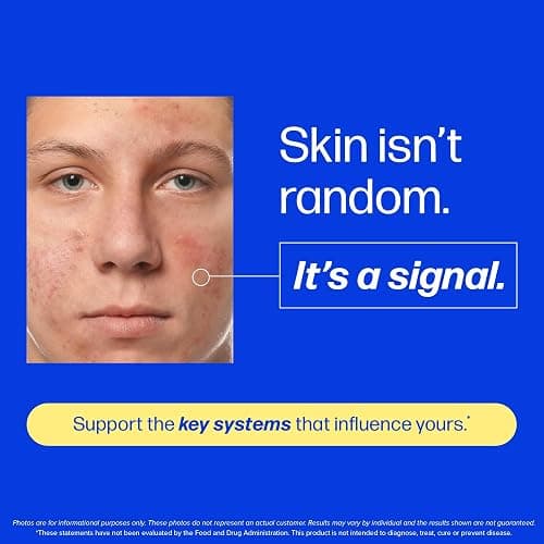 Clear Skin Supplement with Zinc, DIM & Probiotics | 3-in-1 Balance, Glow & Health Skin Support | Triple Action Hyaluronic Acid, Niaciminide & Vitamins for Hormone, Complexion & Gut Support | 60 Ct thumbnail 8