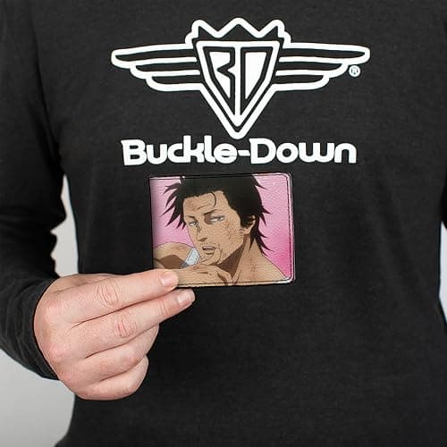 Crunchyroll Wallet, Bifold, Black Clover Sexy Yami Sukehiro Pose and Roses Pinks, Vegan Leather thumbnail 2