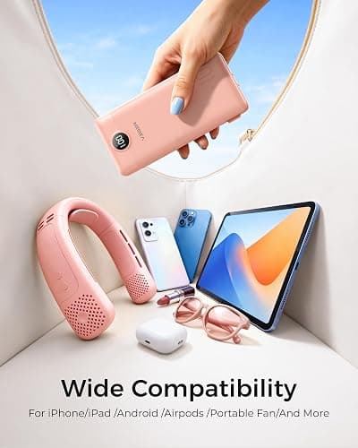 VEGER Portable Charger for iPhone, Power Bank Built in Cables and Wall Plug | 10000mAh,Ultra Slim&Compact,5 Outputs,LED Display,Power Bank for iPhone,Samsung,Travel Essentials for Camping Cruise Business thumbnail 4