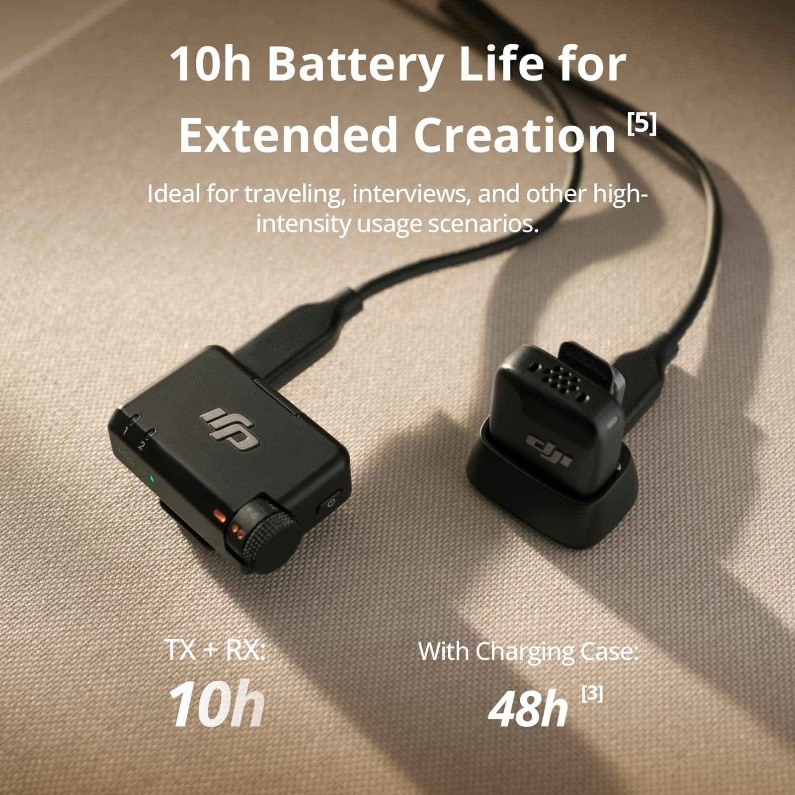 DJI Mic Mini (1 TX + 1 RX), Ultralight, Detail-Rich Audio, Noise Cancelling, Automatic Limiting, Wireless Microphone for CameraPhone/Android, Vlog, Streaming, 400m Transmission thumbnail 4