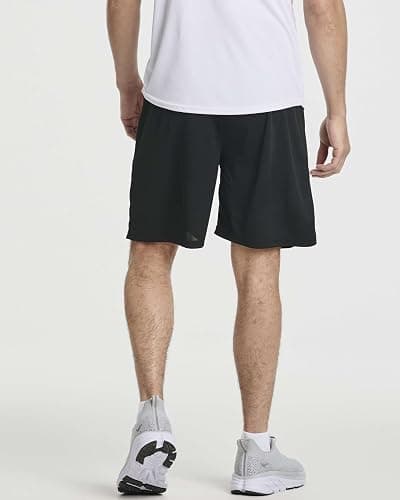 Real Essentials 3 Pack: Men's 2 in 1 Mesh 7" Running Workout Gym Shorts with Compression Liner (Available in Big & Tall) thumbnail 3