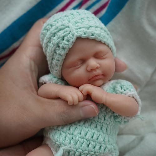 MYREBABY Reborn Baby Doll 7 Inch Silicone Doll Girl Aira Mini Realistic Newborn Baby Dolls Silicone Full Body Stress Relief with Feeding Accessories&Gift Box thumbnail 2