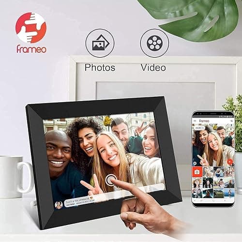 YENOCK FRAMEO Digital Photo Frame WiFi 10.1 Inch HD IPS LCD Touch Screen, 32GB Memory, Auto-Rotate, Wall-Mountable, Easy Setup to Share Photos & Videos via Free App from Anywhere thumbnail 3