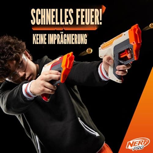 NERF Pro Gelfire Dual Wield Pack, 2 Blaster, No-Prime Firing, 5000 Gelfire Rounds, 2 x 100 runde integrierte Trichter, 2 Brillen, ab 14 Jahren thumbnail 4