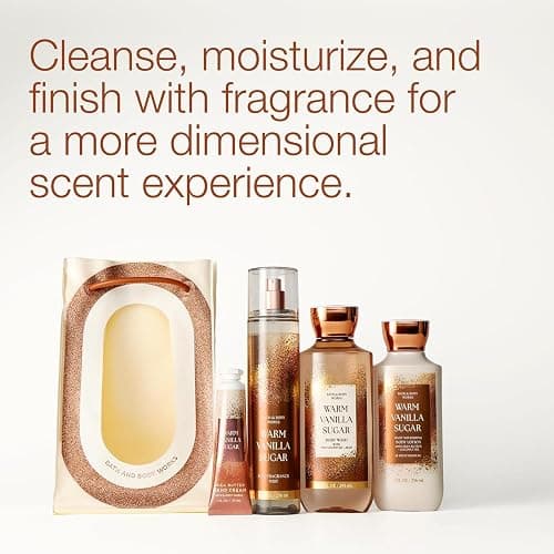 Bath & Body Works Warm Vanilla Sugar Gift Set with Body Wash, Fine Fragrance Mist, Lotion, & Hand Cream – Personal Care Collection for Gifts or Individual Use, Sugar and Sweet Vanilla Scent - 1 Pack thumbnail 5