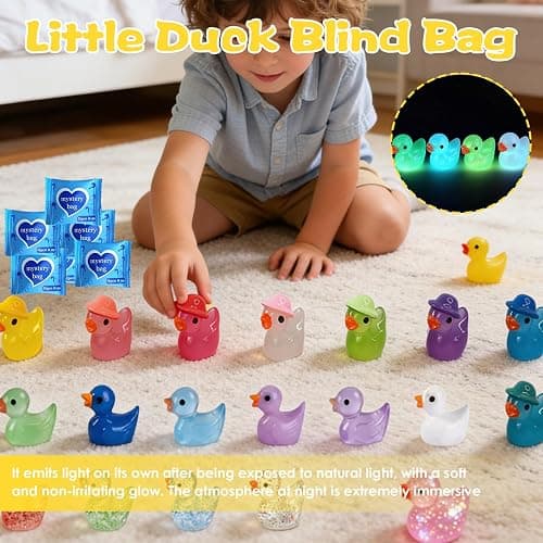 Mini Glow In The Dark Animal Resin Models, Resin Animals Mystery Bags, Individually Wrapped Blind Bags Tiny Animal Figurines, Collectible Mini Animals For Fairy Garden, DIY Crafts (50, Z-Ducks) thumbnail 6
