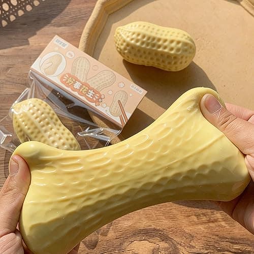 Peanut Squishies Toys,Peanut Squishies Slow Rising Stress Relief Toy,Squeeze Dough Ball Stress Relief HandToys,TabaSquishies for Easter Gifts,Cute Anxiety Relief Toys, for Adults (Yellow-1pcs) thumbnail 6