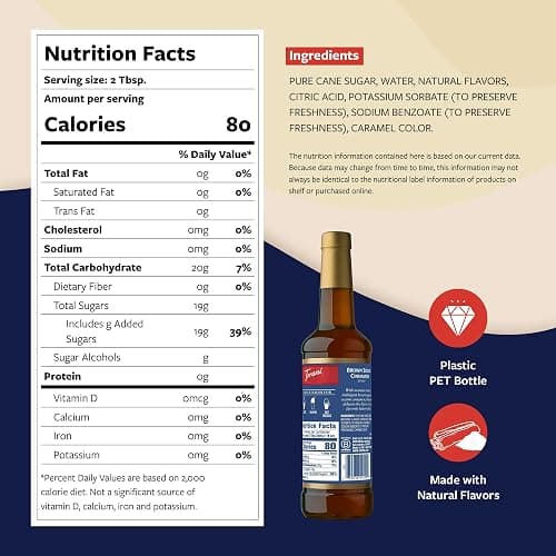Torani Brown Sugar Cinnamon Coffee Syrup, Flavored Syrup for Drinks, Pump Included, 25.4 Fl Oz - Brown Sugar Cinnamon thumbnail 2