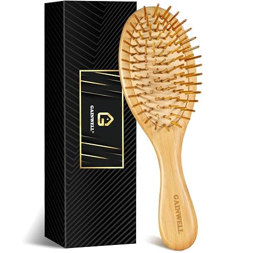 GAINWELL Hair Brush for Hair Growth, Bamboo Bristles Detangling Wooden Paddle Hair Brush for Massaging Scalp, All Hair Types Women Men Kids, Ergonomic Handle, Pointed Bristle - Image 1