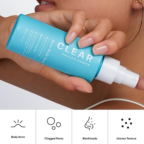 Paula's Choice CLEAR Salicylic Acid Exfoliating Body Acne Spray, 4 Fl Oz | Bacne Spray with 2% BHA, Back Acne Treatment for Clogged Pores, Blackheads & Breakouts, Alcohol-Free, Fragrance-Free thumbnail 4