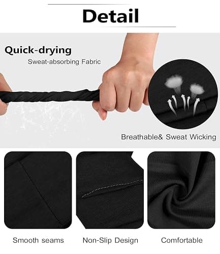 Headbands for Women, 8pcs Stretchy Non Slip Soft Cotton Cloth Hair Bands for Sports, Workout, Yoga and Running thumbnail 5