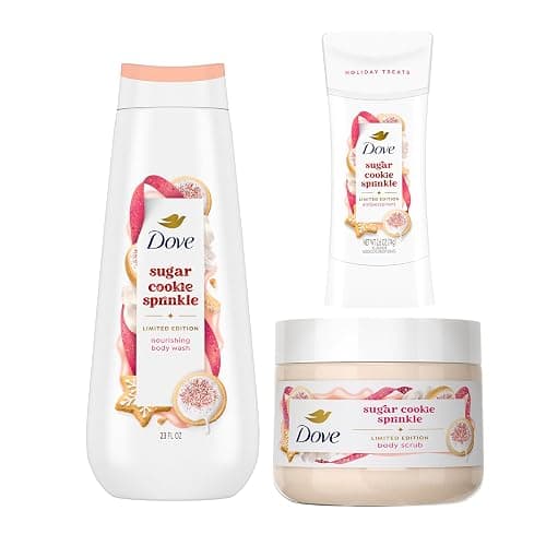 Dove Limited Edition Holiday Treats Mixed 3 Count Sugar Cookie Sprinkle Value Pack for Hydrated & Soft Skin - Image 1