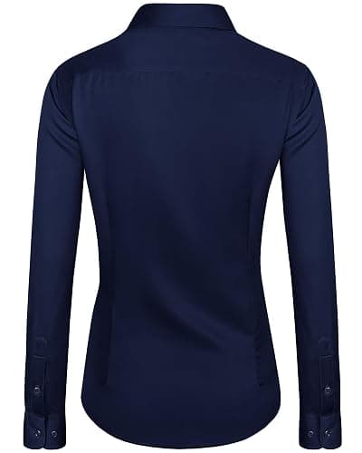 J.VER Womens Dress Shirts Long Sleeve Button Down Shirt Wrinkle-Free Business Casual Blouse Office Work Tops thumbnail 2