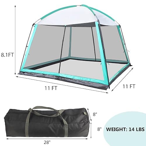 GREGIN Screen House Room 11x11 Ft Mesh Net Tent Canopy Shelter Gazebo, Easy Setup & Waterproof & Sunshade, Suitable for Camping Trip, Backyard, Beach, Picnic thumbnail 4