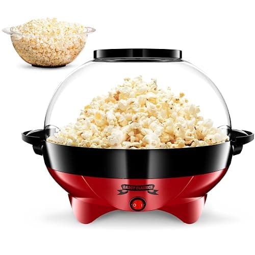 Gadgy Popcorn Machine – 800W Electric Hot Oil Popcorn Maker with Non-Stick Plate, Lid & Stirrer – Large 24-Cup Popper for Home, Parties, Movie Night – Butter, Sugar & Spice Compatible - Image 1