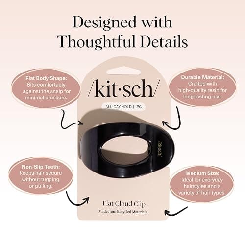 Kitsch Recycled Plastic Medium Flat Cloud Clip - Black thumbnail 4