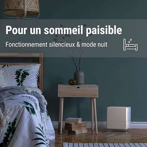 Stadler Form Humidificateur d'air Oskar, économie d'énergie pour pièces jusqu'à 50 m², vaporisateur avec arrêt automatique et mode nuit, LED à intensité variable, très silencieux, blanc thumbnail 4