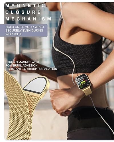 Original Stainless Steel Milanese Loop Compatible with Apple Watch Band 38mm 40mm 41mm 42mm 44mm 45mm 46mm 49mm, Magnetic Clasp Band for iWatch Series 11 10 9 8 7 6 5 4, SE 3 2 1 Ultra3 2, Women & Men thumbnail 3
