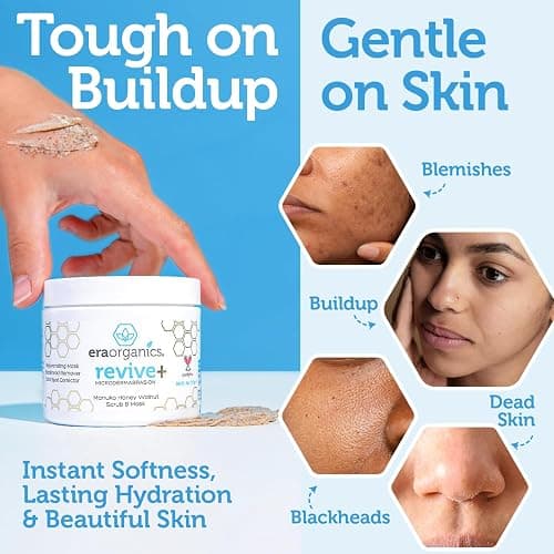 Manuka Honey Exfoliating Face Scrub – Gentle Microdermabrasion Face Exfoliator to Help Smooth, Soften & Balance with Moisturizing Organic Superfoods 2oz thumbnail 3
