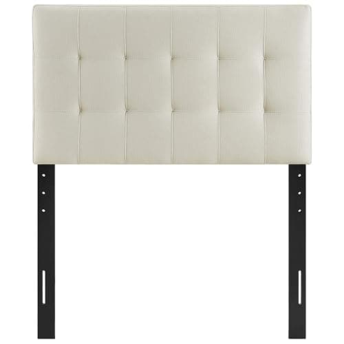 Modway Lily Tufted Linen Fabric Upholstered Twin Headboard in Ivory - Ivory - Twin thumbnail 6