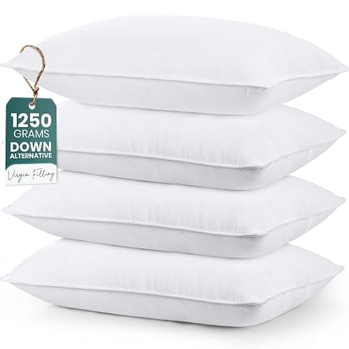 Utopia Bedding Bed Pillows for Sleeping (White), King Size, Set of 4, Hotel Pillow, Cooling Pillows for Side, Back or Stomach Sleepers - Image 1