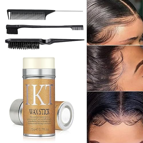 PasaRose Hair Wax Stick, Slick Back Styling Set for Puffs and Wigs - 4 Combs: Edge Brush, Rat Tail for Separation, Loose Hair Brush, Non-Greasy Finish for Styling thumbnail 5