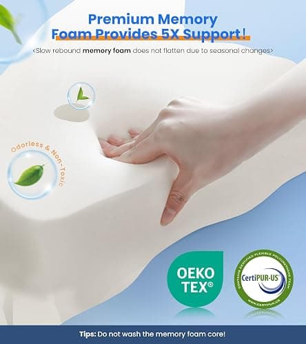 Ultra Pain Relief Cooling Pillow for Neck Support, Adjustable Cervical Pillow Cozy Sleeping, Odorless Ergonomic Contour Memory Foam Pillows, Orthopedic Bed Pillow for Side Back Stomach Sleeper thumbnail 6
