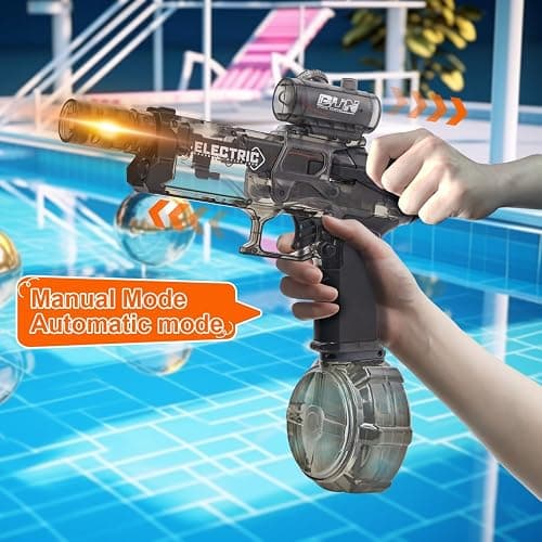 Electric Water Gun for Adults Kids: Squirt Gun, Automatic high Powered Pressure Blaster watergun with Realistic Led Muzzle Flame,Perfect Summer Gift Toys for Age 8-12 thumbnail 2