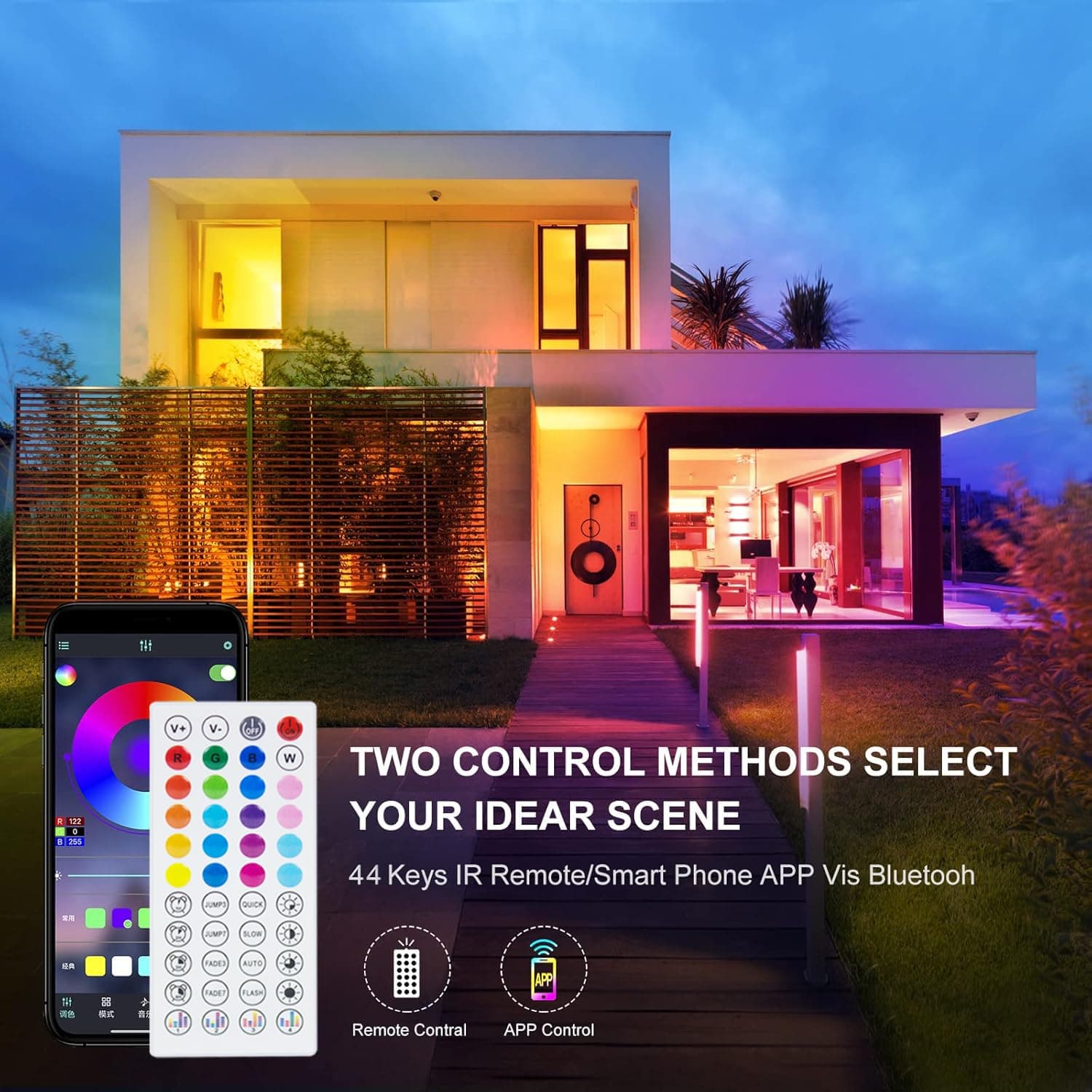 15M LED Strip, PSTAR Bluetooth RGB LED Strip Lighting App Control Flexible Smart, RGB Color Change Music Timing Led Strip Light, ideal for home decoration, mood lighting thumbnail 2