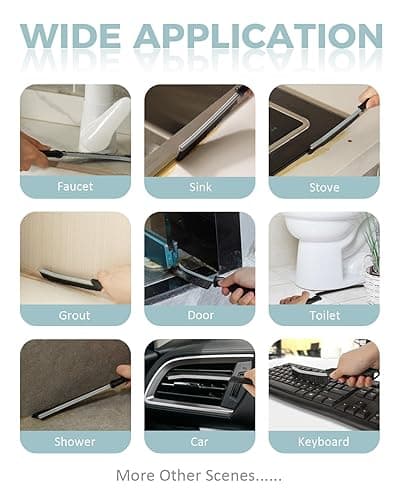 SXhyf Cleaning Brush - Hard Bristle Crevice Cleaning Brush, Multifunctional Gap Scrub Brush, Home Essentials, Bathroom Cleaner Tools for Household Use, Kitchen, Window, Faucets, Toilet, Grout, Car - Gray - 3 thumbnail 7