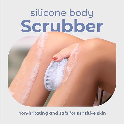 MainBasics Silicone Body Scrubber Dual-Sided Shower Loofah and Scalp Scrubber (Frosted Sky, Scalp) thumbnail 2
