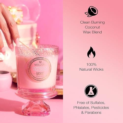 Voluspa Wicked Collection Glinda Perfectly Pink Yuzu Classic Citrus Candle, 8.5 oz, Scented Candles for Home, 60 Hour Burn Time, Handmade in The USA thumbnail 4