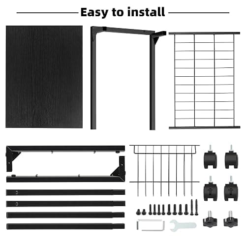 Shinoske Adjustable C Table - C Shaped Side Table with Wheels for Living Room and Bedroom,with Storage Mesh Basket,Slide Under Sofa or Use as Laptop,Black Willow thumbnail 8