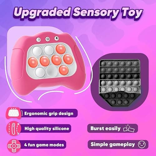 Byserten Handheld Game Toy for Kids Age 6-12, Sensory Fidget Toys for Kids 8-12, Birthday Gifts for 6 7 8 9 Year Old Girls & Boys & Teens -Dark Pink thumbnail 5