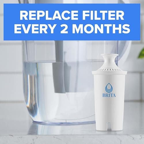 Brita Standard Water Filter for Pitchers and Dispensers, BPA-Free, Reduces Copper, Cadmium and Mercury Impurities, Lasts Two Months or 40 Gallons, Includes 4 Filters for Pitchers thumbnail 3