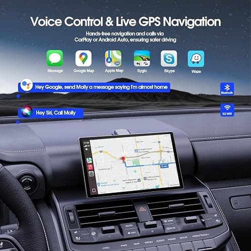 Avylet 9" CarPlay Screen for Car with Apple CarPlay & Android Auto, Portrait & Landscape Mode, Touchscreen & Backup Camera, GPS Navigation/Voice Control/OTA/Bluetooth/AUX/FM thumbnail 5