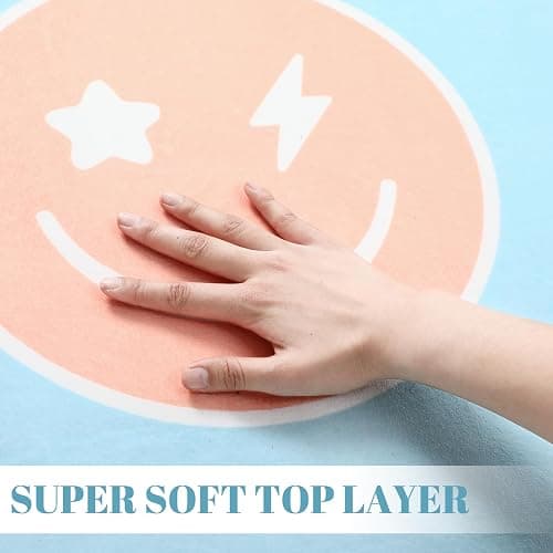 Maasechs 8 x 10ft Circle Time Classroom Rug Smile Face Pastel Emotional Feeling Sensory Corner Items Teacher Rug Educational Soft Fluffy Carpet Floor Mat for Nursery Homeschool Playroom Elementary thumbnail 4