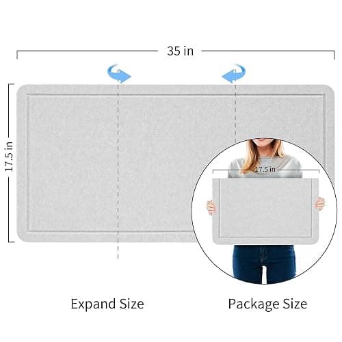 Bulletin Board, 35 x 17 1/2 inches Felt Board - Decorative Pin Board, Cork Board Alternative for Wall, Foldable Picture Board Self-Adhesive Vision Board Prayer Board with 20 Pushpins - Light Gray thumbnail 3