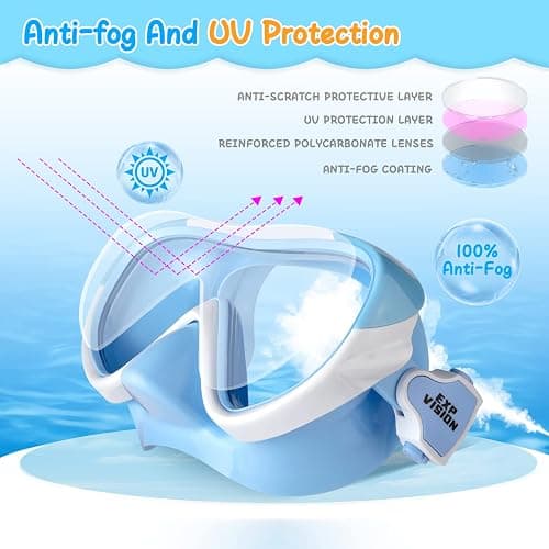 Kids Swim Goggles with Nose Cover 180° Panoramic Child Diving Mask Anti-Fog Swim Mask Swimming Goggles for Kids 4-15 thumbnail 3