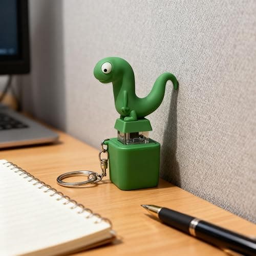 Lizard Button Keychain,Rechargeable Animal Keychains with Sound and Colorful Lights,Fidget Toys Adults Anxiety Relief thumbnail 7