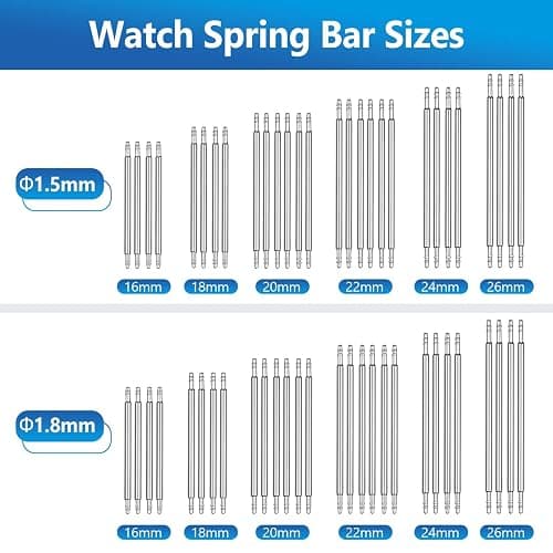 JOREST Watch Spring Bar Tool, Watch Repair Kit to Replace The Watch Strap, Watch Link Removal Tool, with User Manual, 56PCS (16-26mm) Spring Bars thumbnail 6