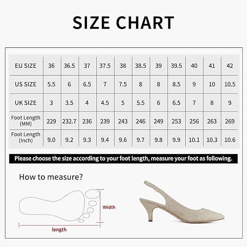 Greatonu Slingback Donna Scarpe Eleganti Decollete con Tacco Medio a Gattino e Punta thumbnail 4