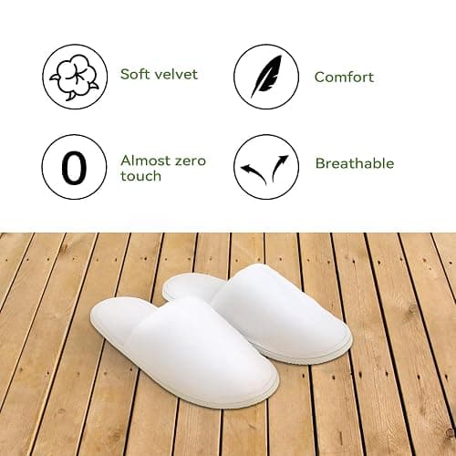 QatmMkt 10PCS Unisex Guest Disposable Slippers, SPA Cotton Slipper, Hotel Bath Slippers Disposable, Travel Bulk Guest House Slipper for Shoeless Home, Travel, Hotel or Commercial thumbnail 4