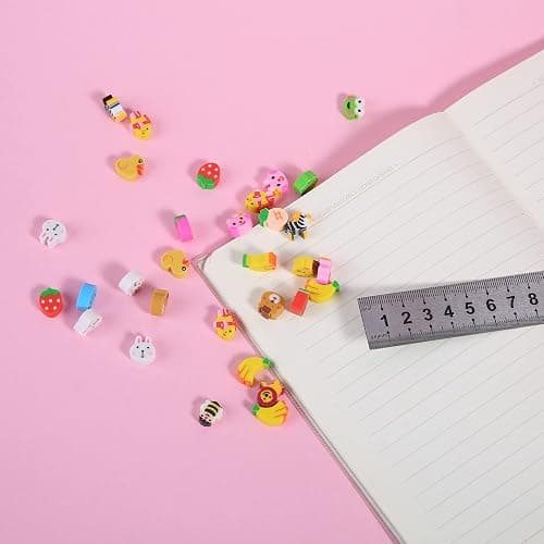 300 Pieces Mini Erasers for Kids, Bulk Small Animal Fruit Pencil Erasers Assortment for Home Rewards, School Supplies and Gift Filling thumbnail 5