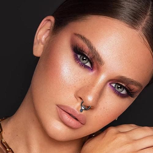 ONESING 16-20Pcs 16G Septum Rings Surgical Steel Nose Septum Jewelry Nose Piercing Jewelry Septum Horseshoe Helix Tragus Earring Lip Black Nose Hoop for Women Men thumbnail 5